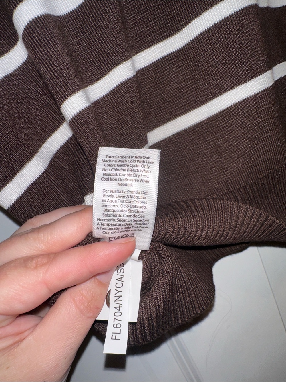 Knit Polo Sweater with White Stripes - Picture 5 of 5